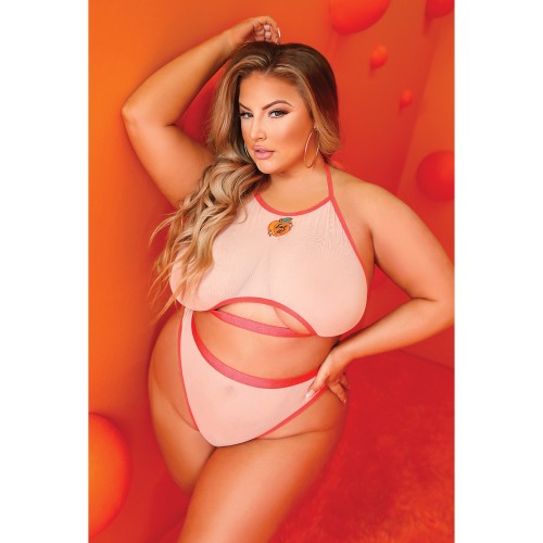 Top Halter Cut-Out Just Peachy y Panty Cheeky para Atractivo Estilizado