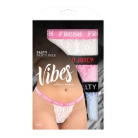 Vibes Tasty 3 Pack Thongs Assorted Colors