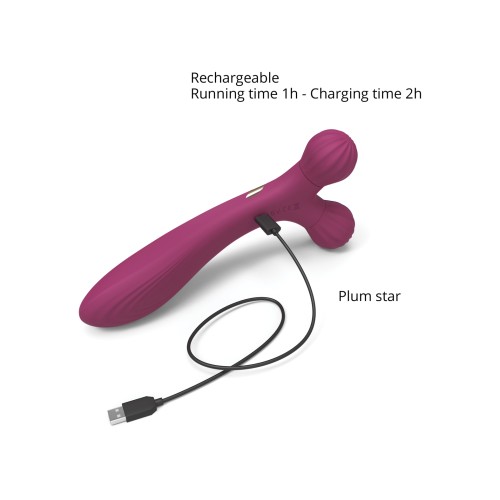 Love to Love Fireball Forked Vibrator Plum Star