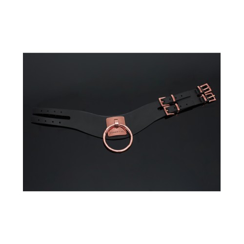 Pleasure Collection Adjustable Collar - Black/Rose Gold