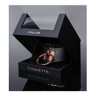 Pleasure Collection Adjustable Collar - Black/Rose Gold