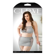 Conjunto Bralette Encaje Microfibra Curve Layne Gris