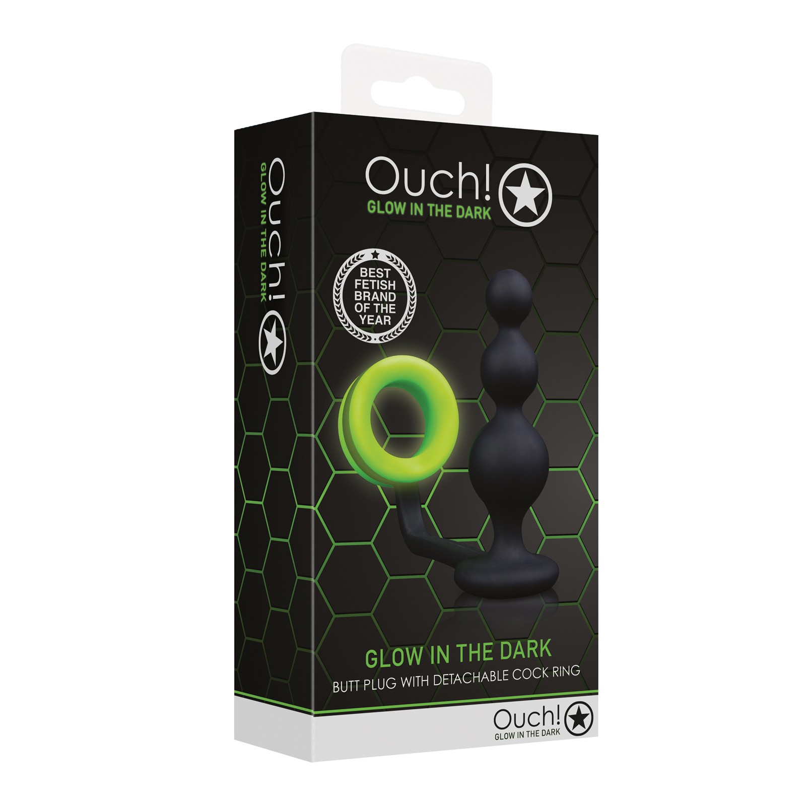 Ouch Glow in the Dark Butt Plug with Cock Ring