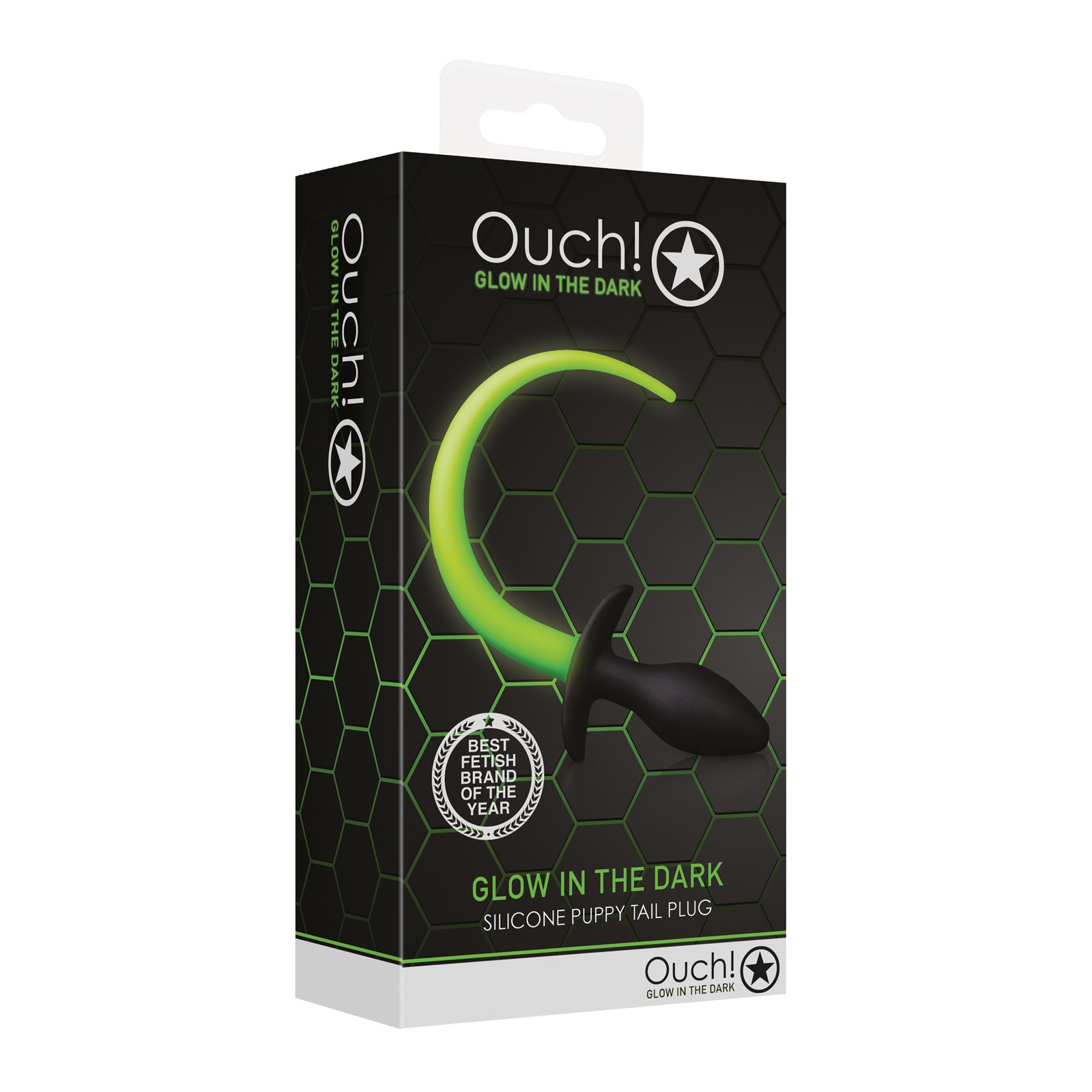 Shots Ouch Puppy Tail Plug - Glow in the Dark