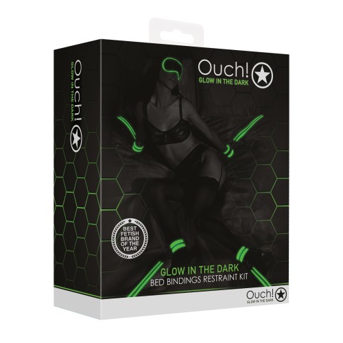 Shots Ouch Glow in the Dark Bed Restraint Kit