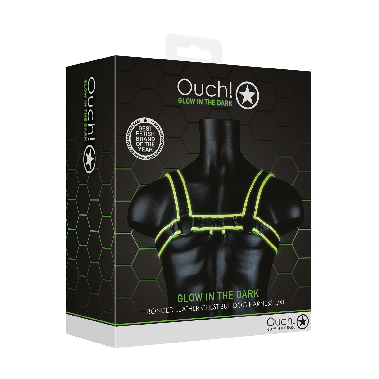 Ouch Glow in the Dark Chest Bulldog Harness