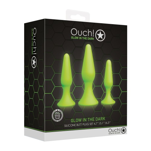 Sets de Tapones Anales Ouch Brillan en la Oscuridad