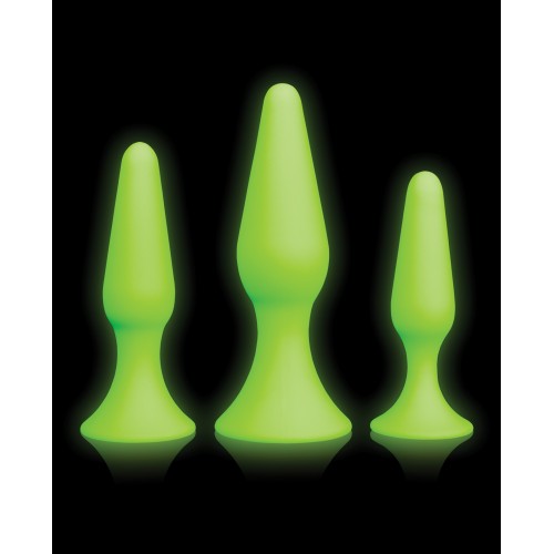 Shots Ouch Glow in the Dark Butt Plug Set