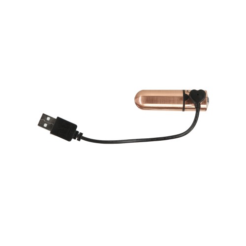 First Class Mini Rechargeable Bullet with Crystal 9 Functions Rose Gold