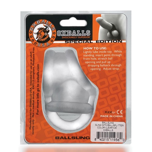 Oxballs Ballsling Sling Dividido Clear Ice para Mayor Comodidad