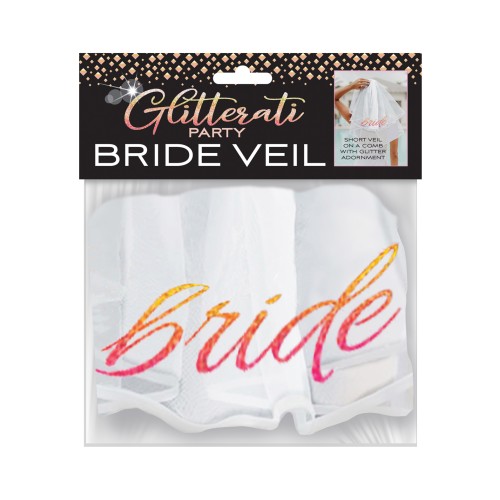 Glitterati Bride Veil - Elegant Rose Gold and White