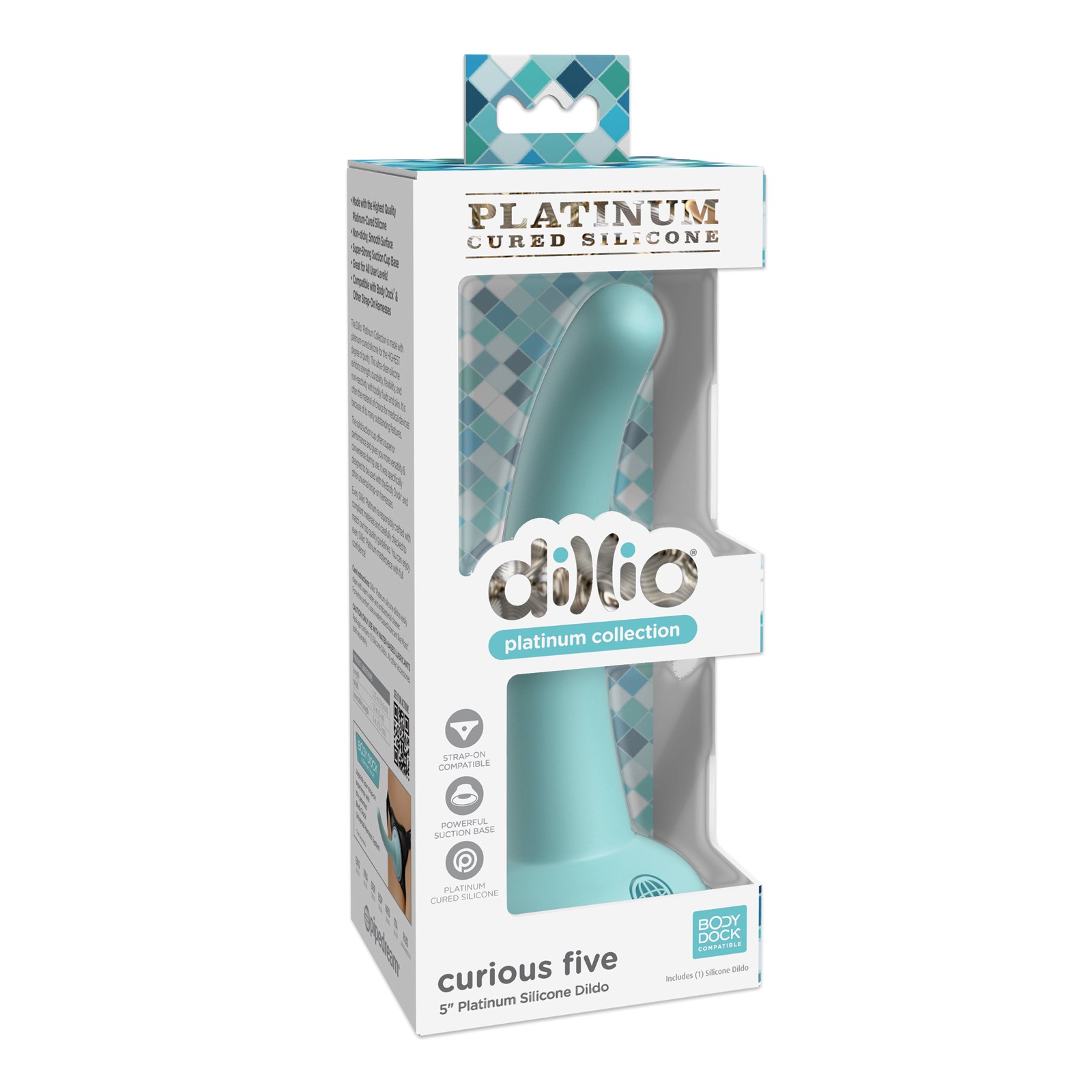 Dillio Platinum 5" Curious Five Dildo de Silicona - Verde Teal