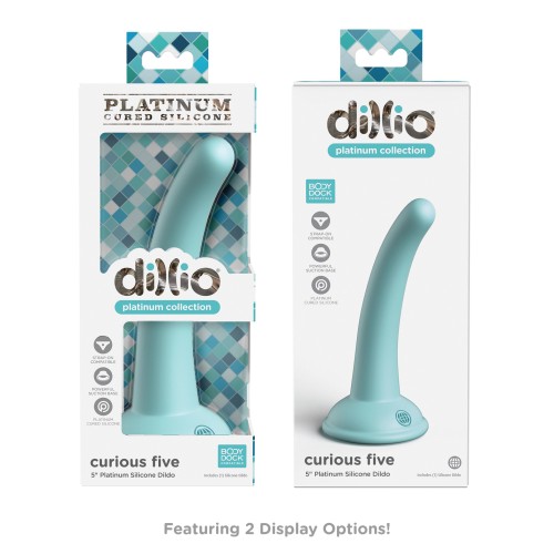 Dillio Platinum 5" Curious Five Dildo de Silicona - Verde Teal