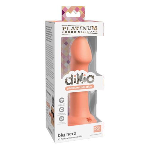 Dildo de Silicona Dillio Platinum 6" Big Hero - Durazno