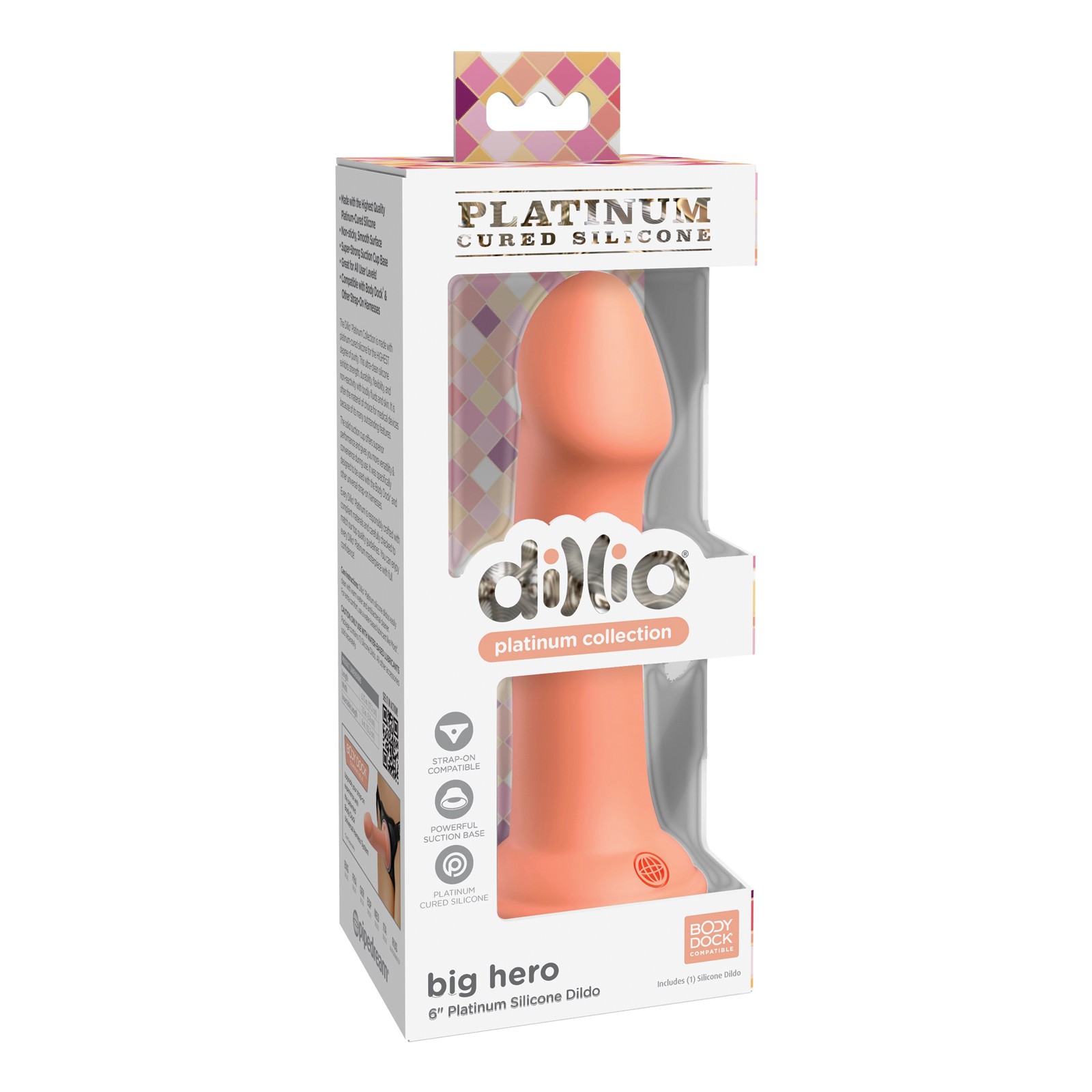 Dildo de Silicona Dillio Platinum 6" Big Hero - Durazno