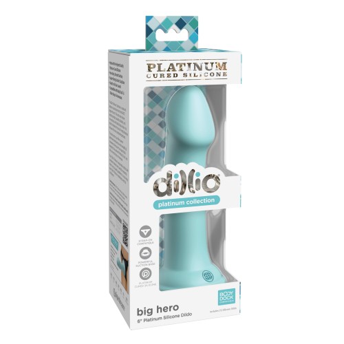 Dillio Platinum 6 Big Hero Silicone Dildo Teal