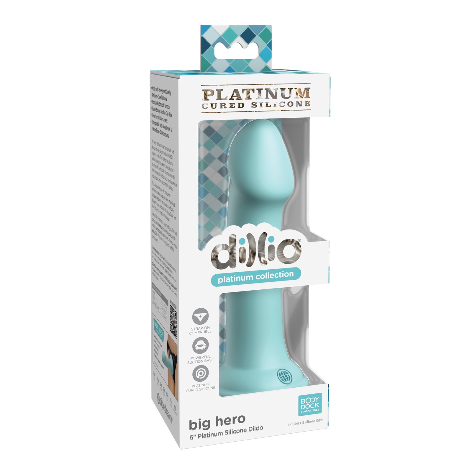 Dillio Platinum 6 Big Hero Silicone Dildo Teal