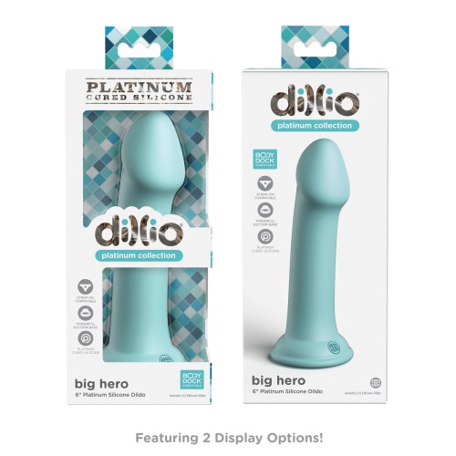 Dillio Platinum 6 Big Hero Silicone Dildo Teal