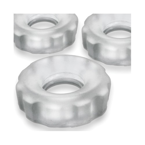 Anillos para el Pene Hunky Junk Super Huj - Claro Hielo 3 Pack