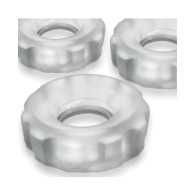 Hunky Junk Super Huj Cockrings - Clear Ice 3 Pack