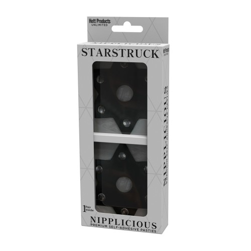 Nipplicious Starstruck Leather Pasties - Black