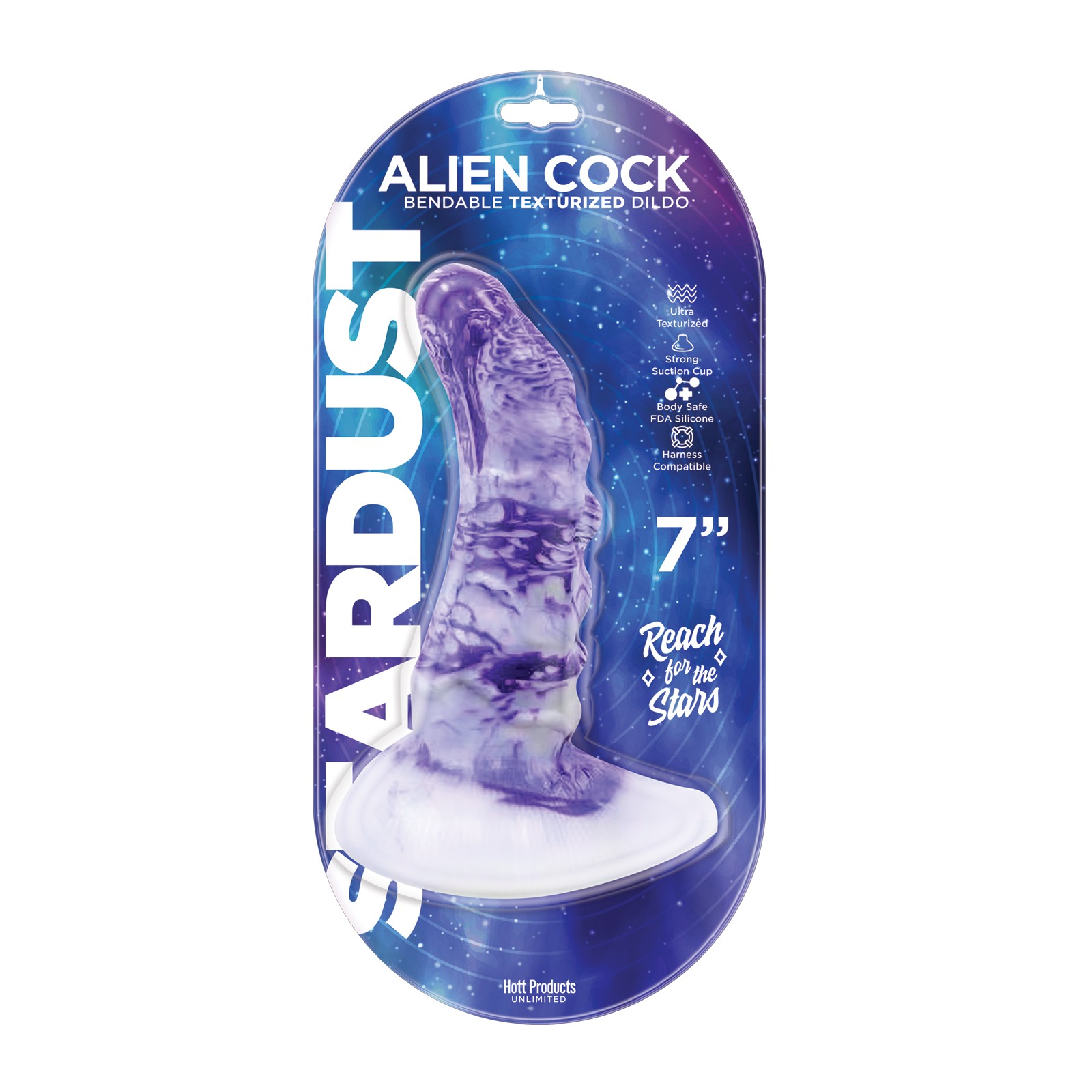 Dildo de Silicona Texturizado Stardust Alien - 7 pulgadas