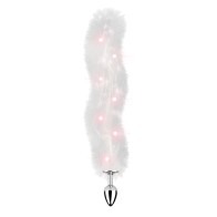 Foxy Tail Light Up Faux Fur Butt Plug - White