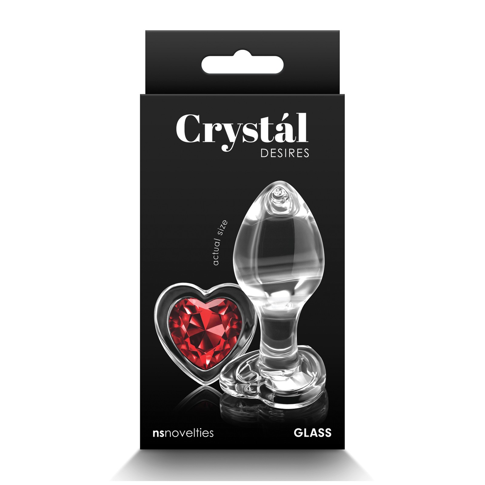 Crystal Desires Glass Heart Gem Butt Plug Medium Red