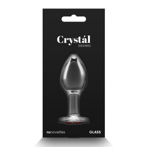 Crystal Desires Glass Heart Gem Butt Plug Medium Red