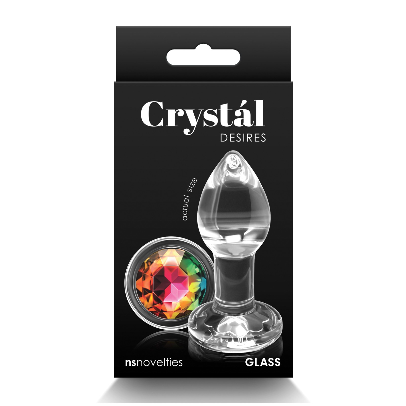 Crystal Desires Glass Butt Plug Rainbow