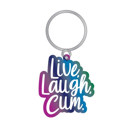 Live Laugh Cum Keychain Wood Rocket