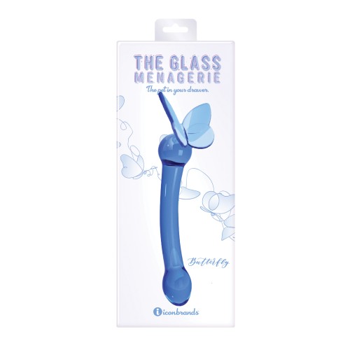 Dildo de Vidrio Menagerie Butterfly Azul Oscuro