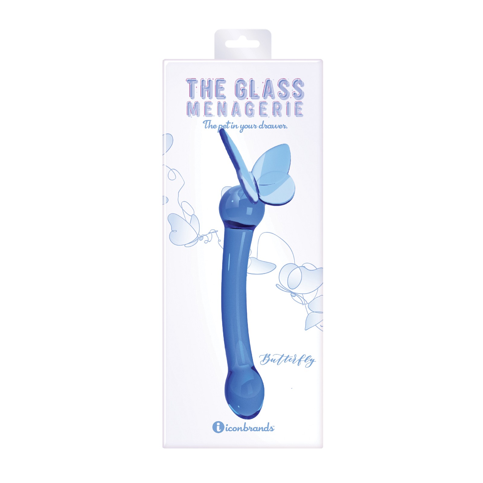 Dildo de Vidrio Menagerie Butterfly Azul Oscuro