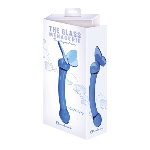 Dildo de Vidrio Menagerie Butterfly Azul Oscuro