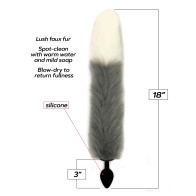 Foxy Fox Tail Silicone Butt Plug Silver