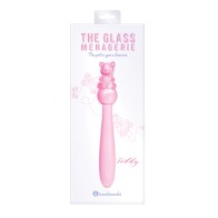 Charming Pink Glass Dildo with Teddy Bear