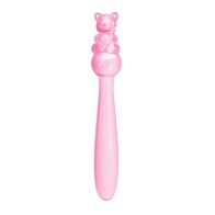 Encantador Dildo de Vidrio Rosa con Oso de Peluche