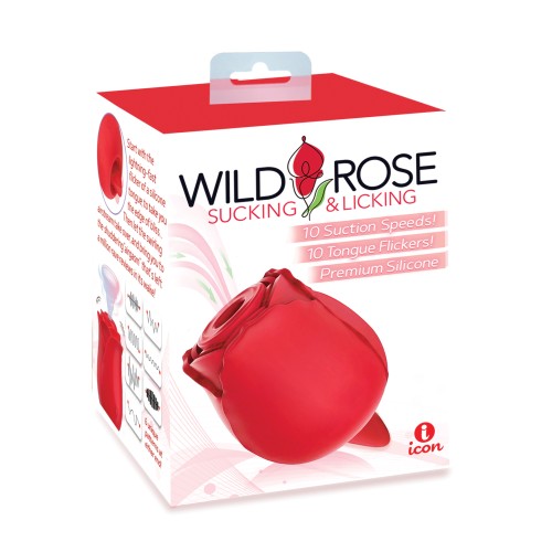 Wild Rose & Tongue Vibrator - Red