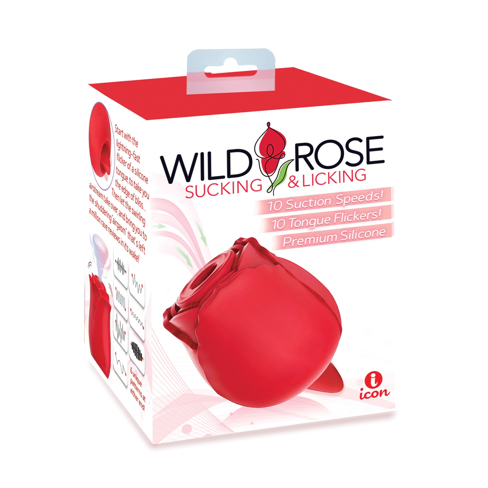 Wild Rose & Tongue Vibrator - Red