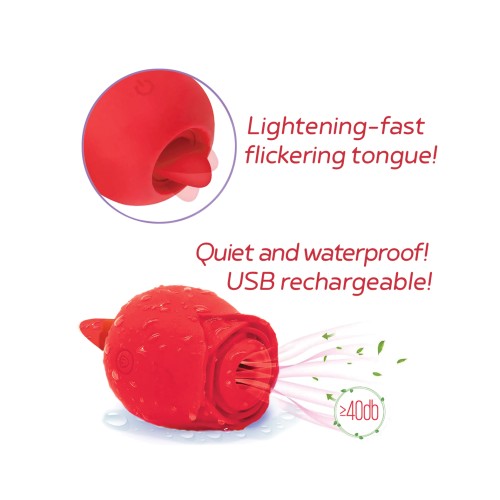 Wild Rose & Tongue Vibrator - Red