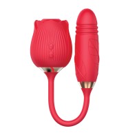 Vibrador Wild Rose & Thruster en Rojo para Placer Dual