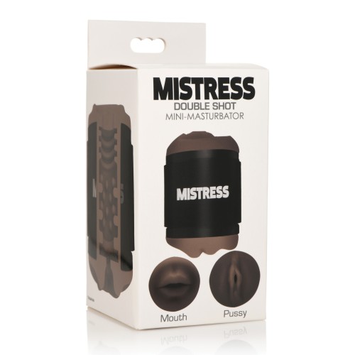 Curve Toys Mistress Double Shot Mini Masturbador Boca y Vagina - Oscuro