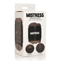 Curve Toys Mistress Double Shot Mini Masturbador Boca y Vagina - Oscuro