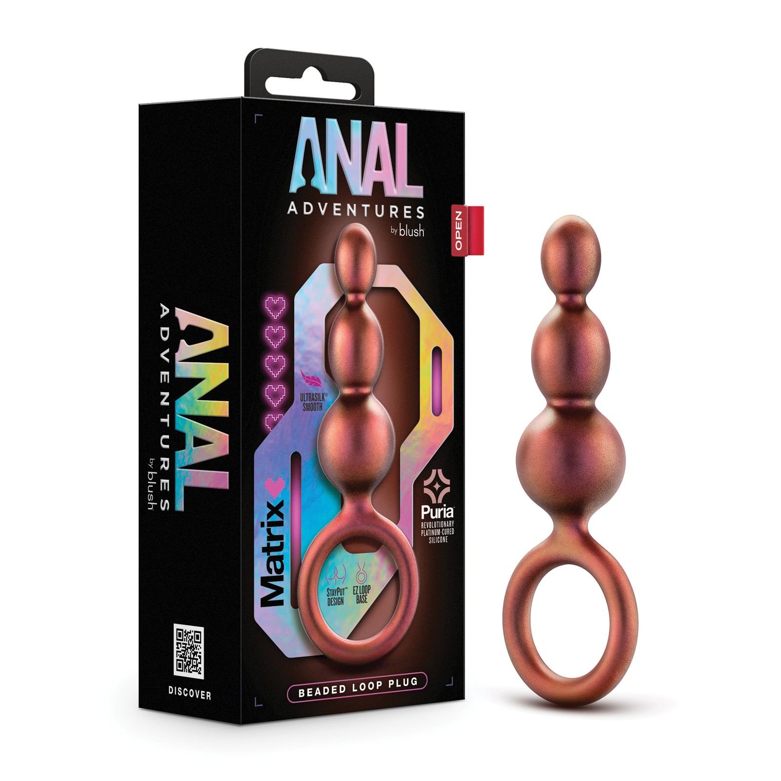 Blush Anal Adventures Matrix Beaded Loop Plug - Copper