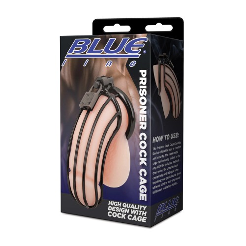 Blue Line Prisoner Cock Cage Black