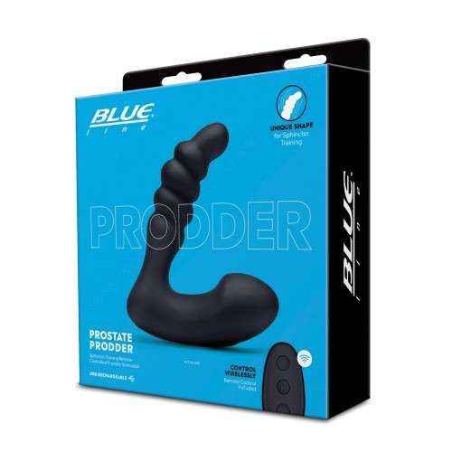 Blue Line Vibrating Prostate Prodder with Remote Black