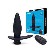 Blue Line Vibrating Anal Plug Pointer Remote Black