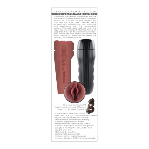 Stroker Vaginal Grip It Tolerancia Cero Oscuro