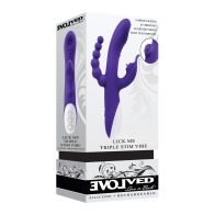 Vibrador Evolved Lick Me Triple Estimulación Púrpura