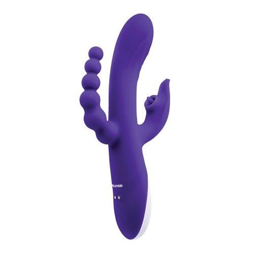 Vibrador Evolved Lick Me Triple Estimulación Púrpura